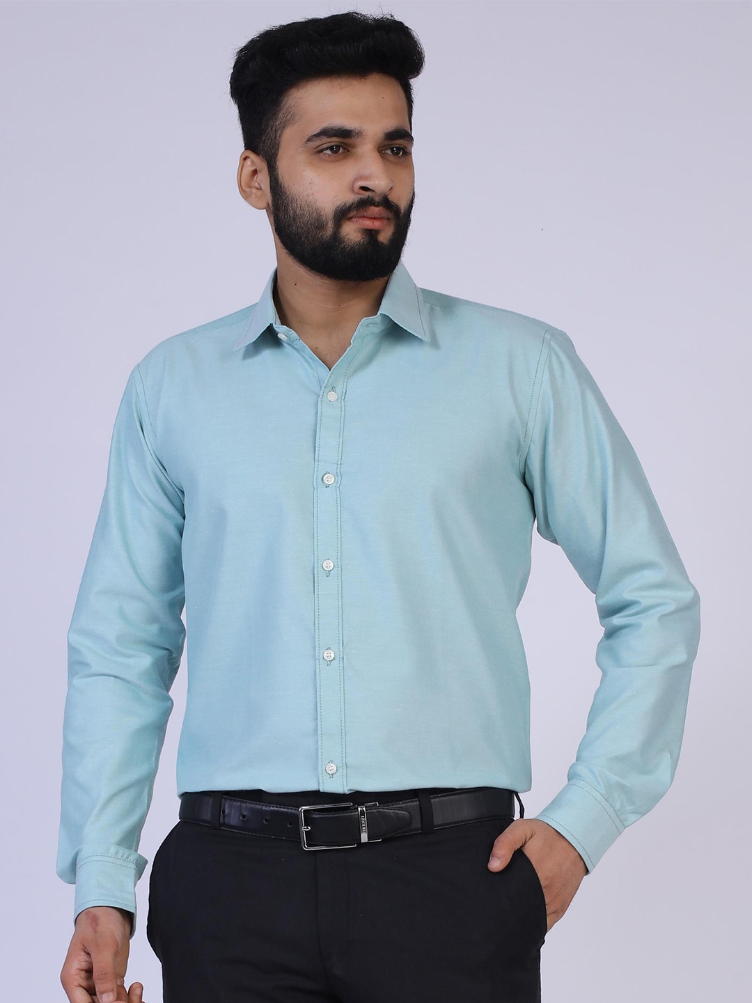 

BROWN BROTHERS Relaxed Spread Collar Pure Cotton Formal Shirt, Violet