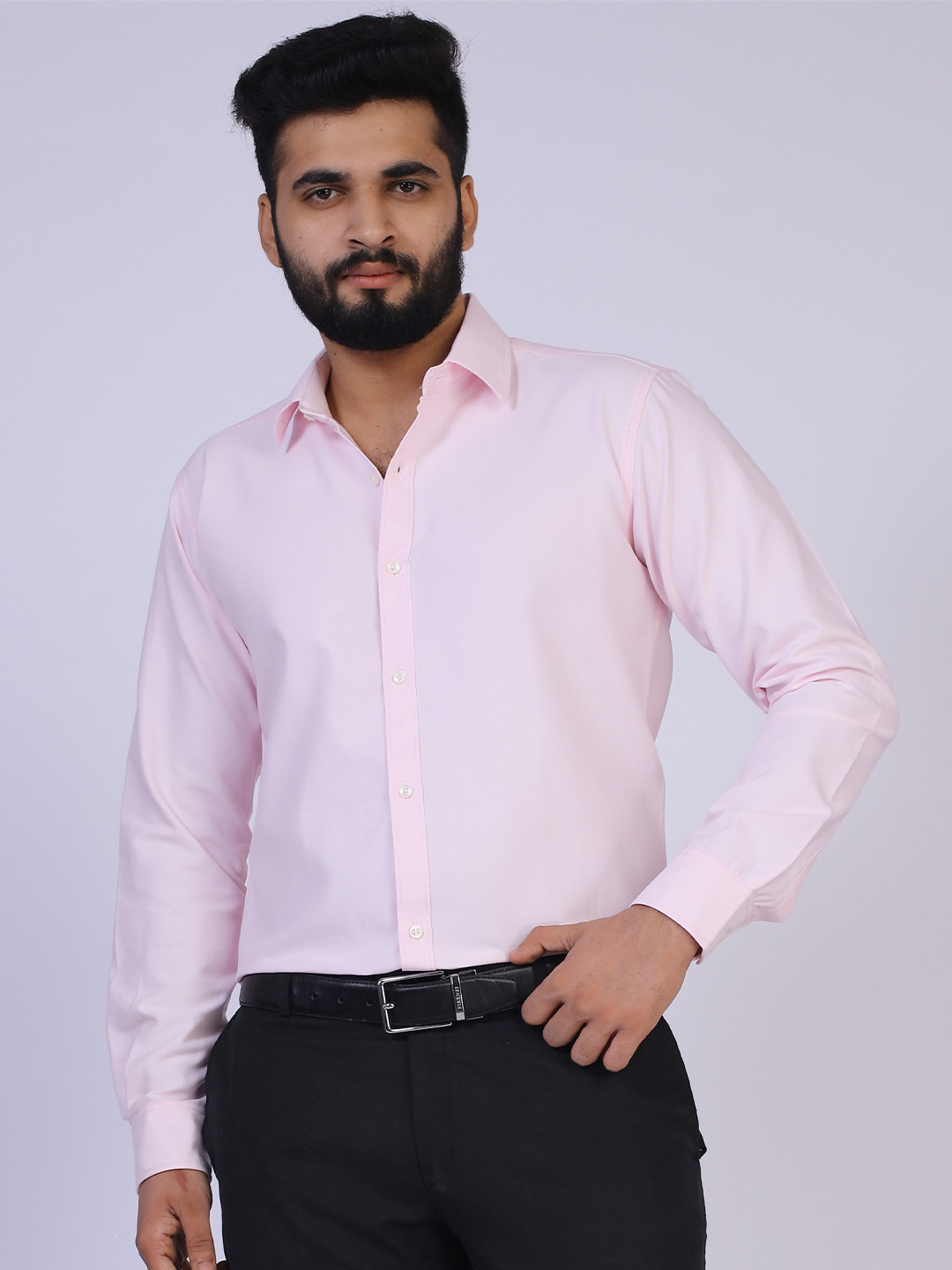 

BROWN BROTHERS Relaxed Spread Collar Pure Cotton Formal Shirt, Pink