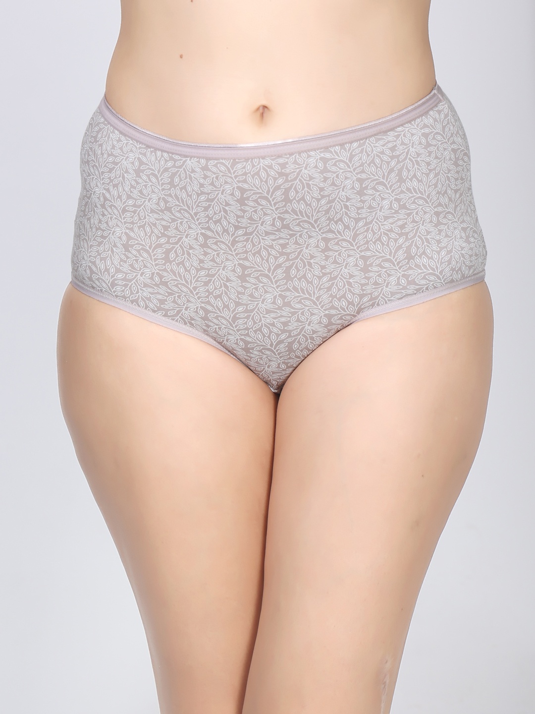 

Innocence Floral Printed High-Rise Hipster Briefs, Grey