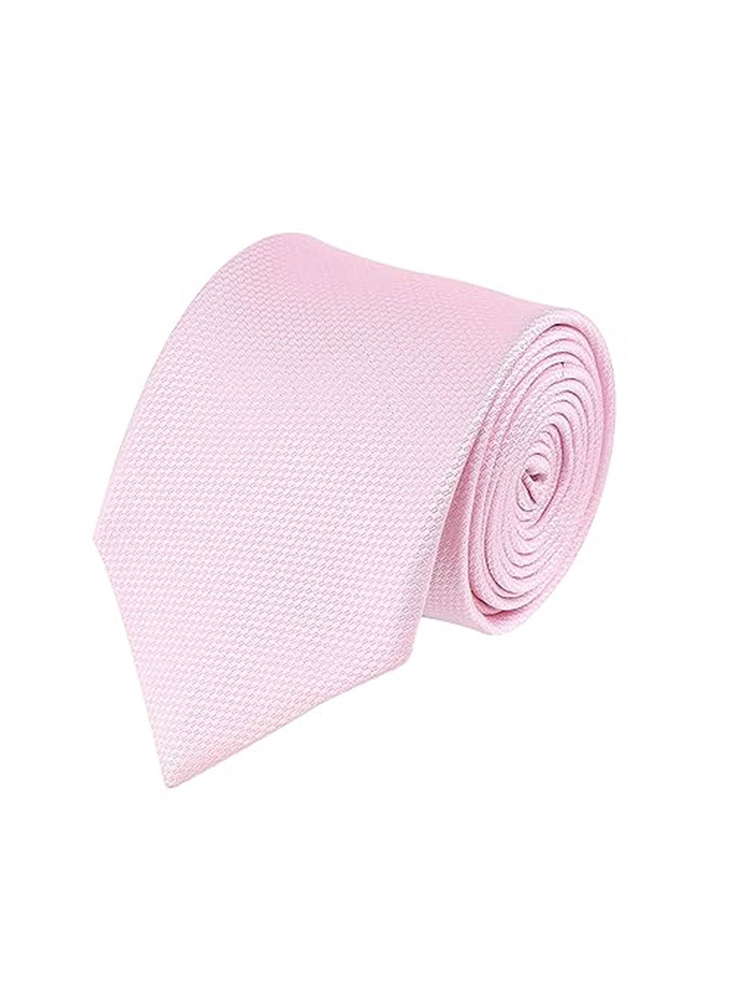 

KAEZRI Men Woven Design Microfiber Skinny Tie, Pink