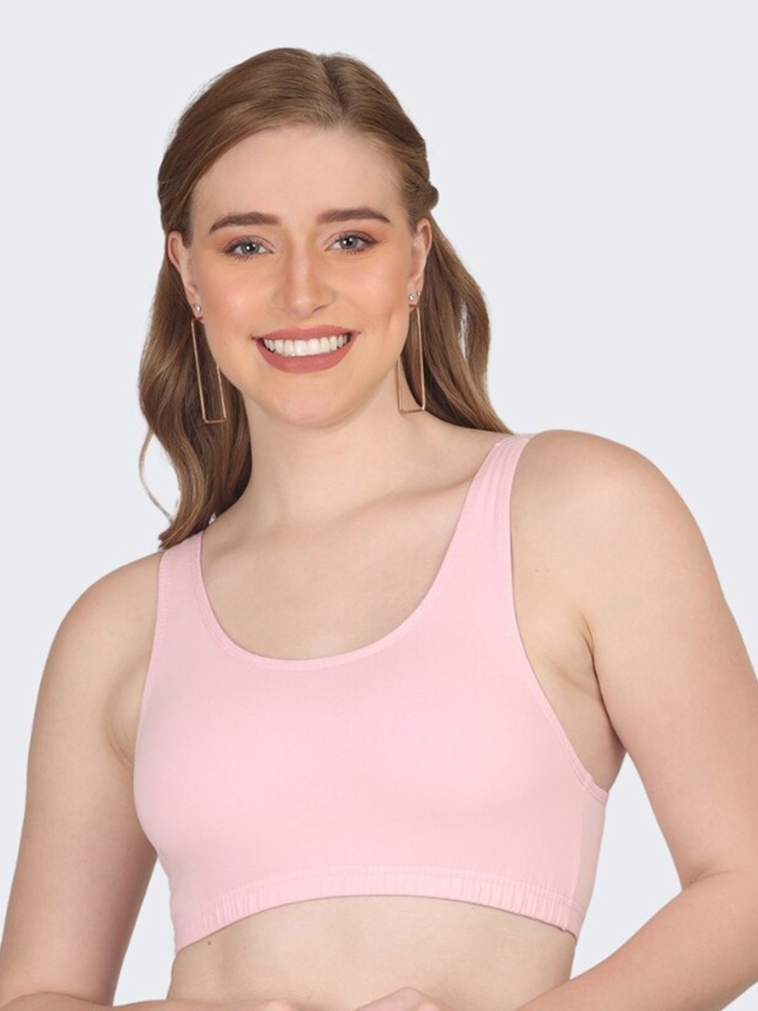 

POOJA RAGENEE Full Coverage Non Padded Sports Bras With All Day Comfort, Pink