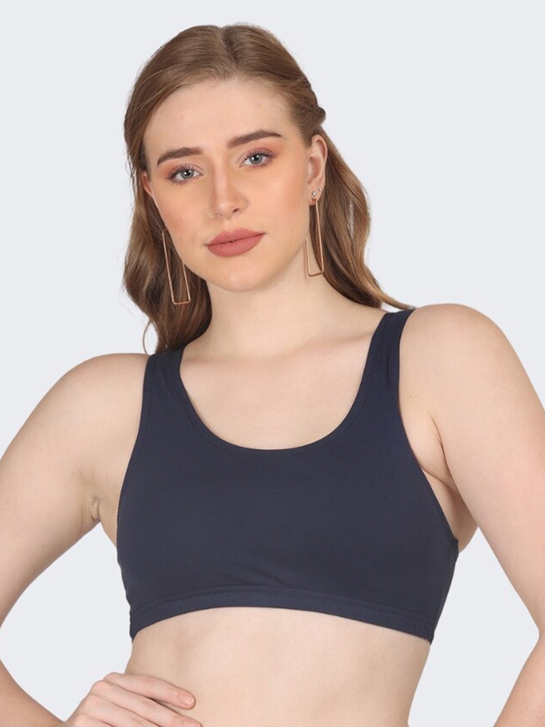 

POOJA RAGENEE Full Coverage Yoga Workout Bra With All Day Comfort, Navy blue