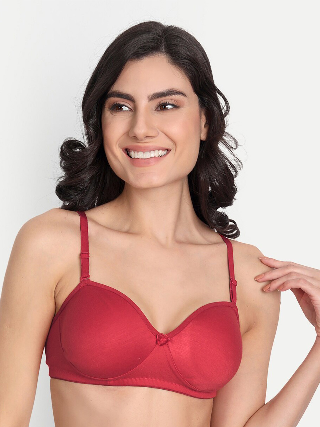 

T.T. Full Coverage Non Padded Super Support T-shirt Bra With All Day Comfort, Red
