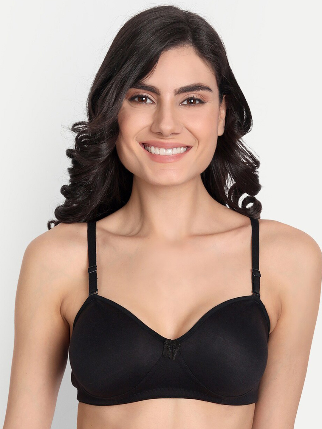 

T.T. Full Coverage Cut and Sew Non Padded T-shirt Bra With All Day Comfort, Black