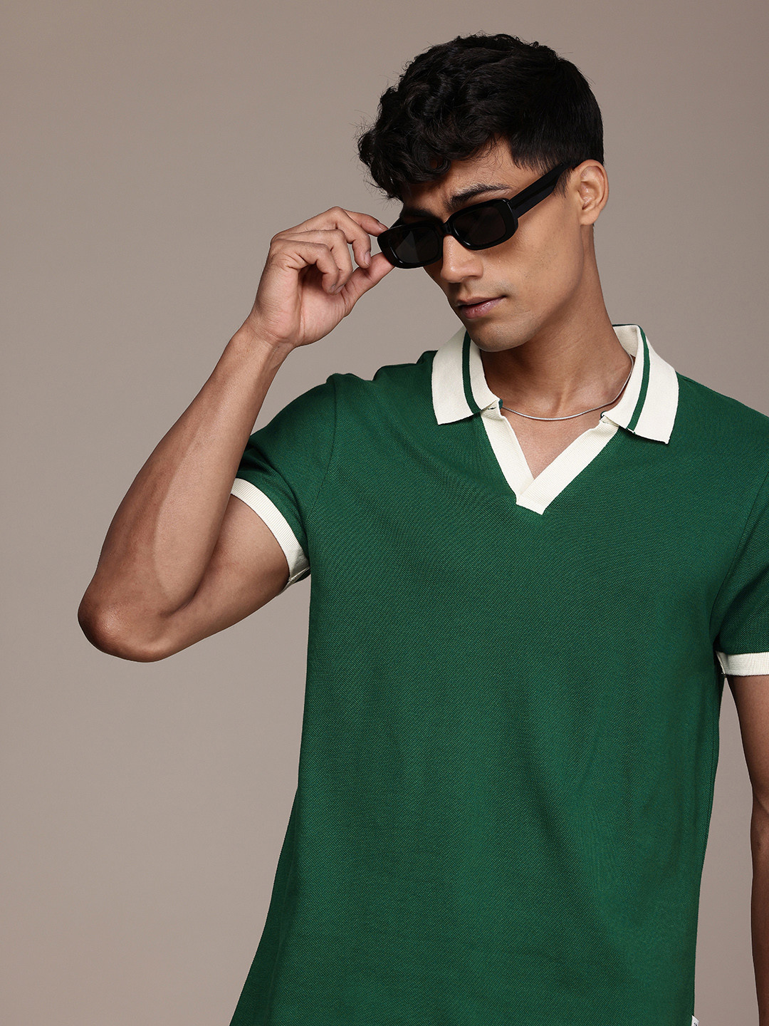 

The Roadster Life Co.Polo Collar Pure Cotton T-shirt, Green