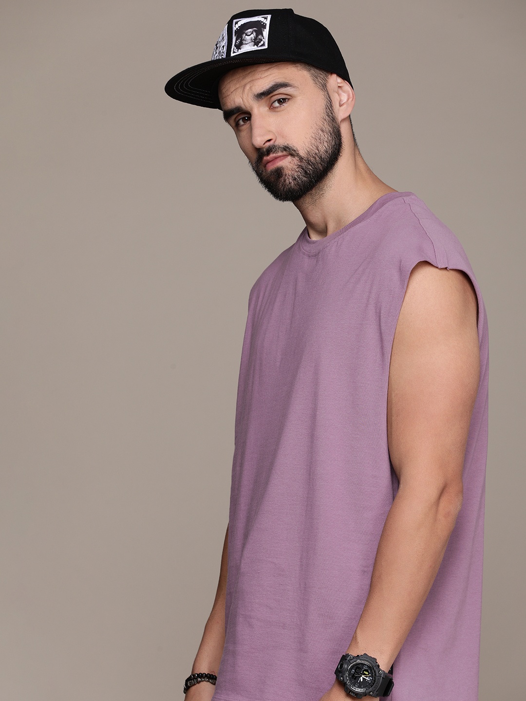 

The Roadster Life Co. Solid Pure Cotton Relaxed T-shirt, Lavender