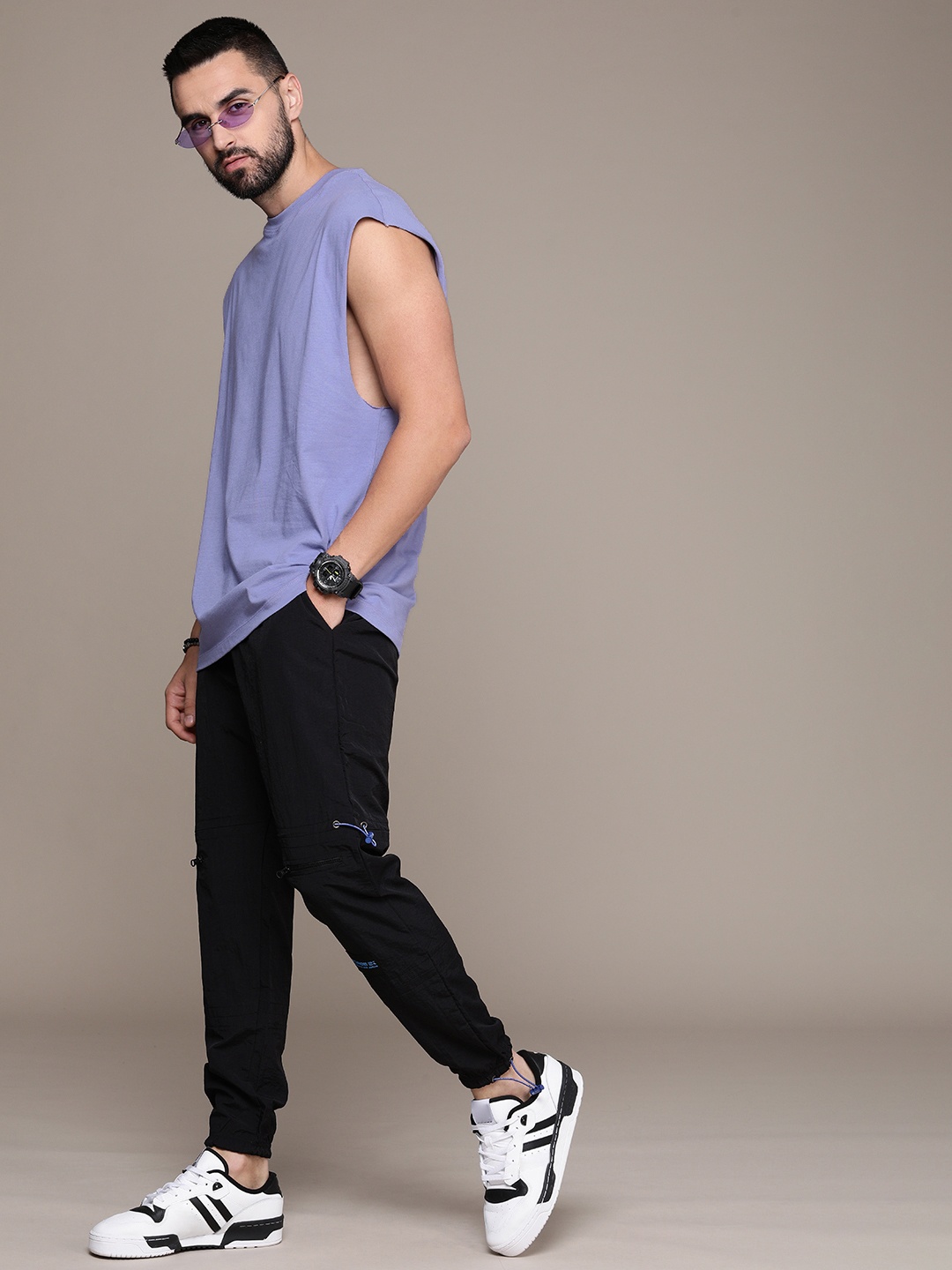 

The Roadster Life Co. Solid Pure Cotton Relaxed T-shirt, Violet