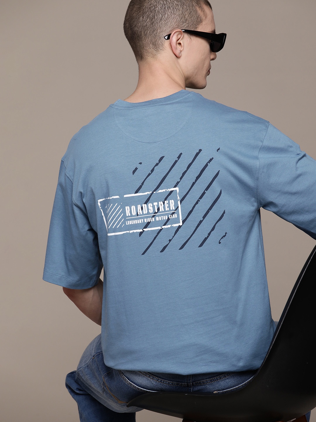 

Roadster Men Typography Printed Relaxed Fit Cotton T-shirt, Blue