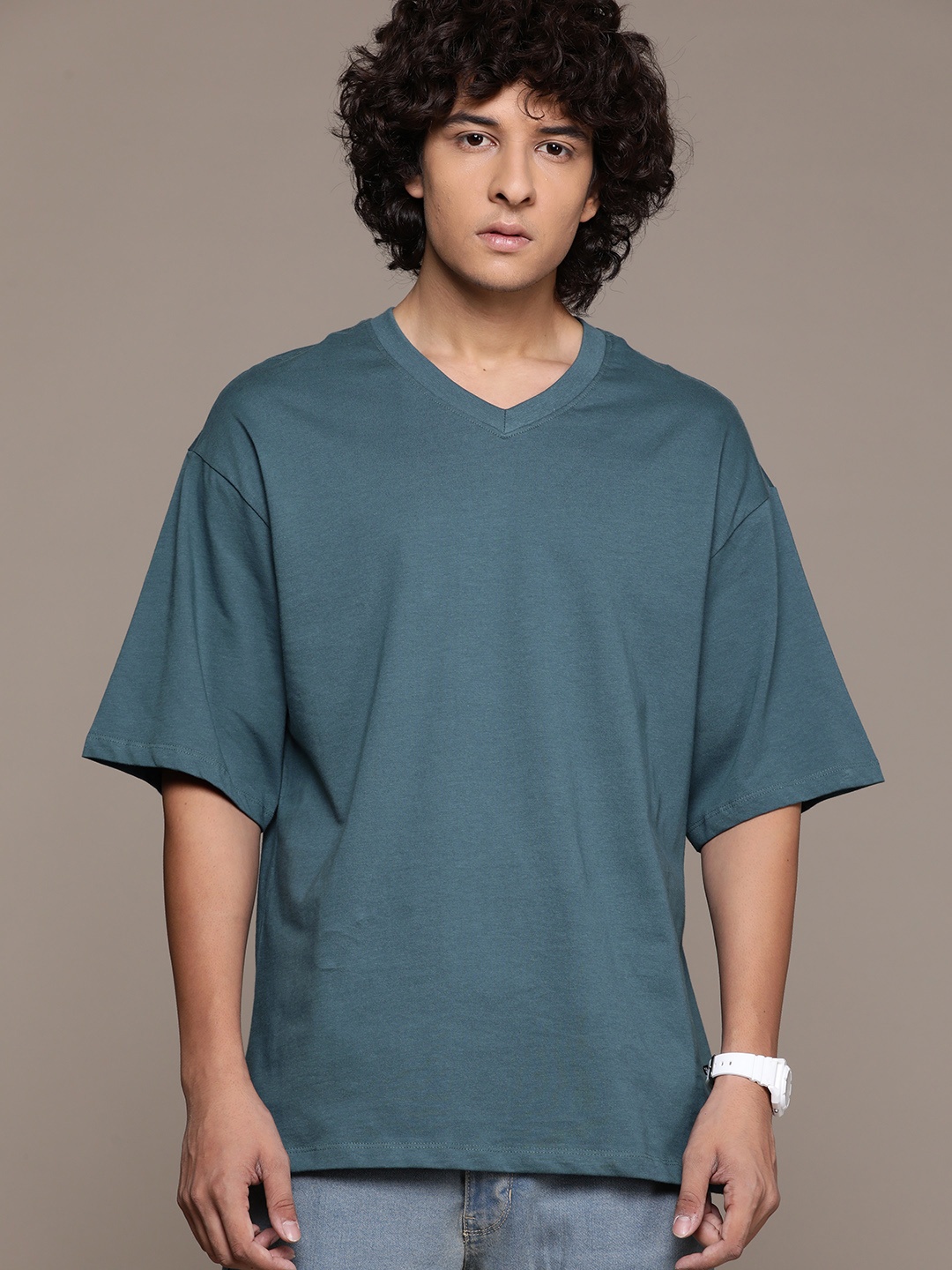 

The Roadster Lifestyle Co. Relaxed Fit Pure Cotton T-shirt, Teal