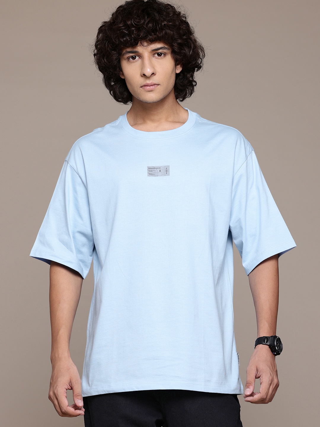 

The Roadster Lifestyle Co. Men Relaxed Fit Pure Cotton T-shirt, Blue