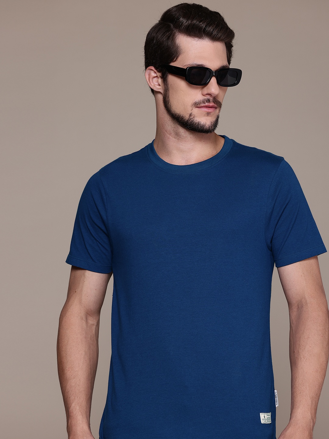 

The Roadster Lifestyle Co. Men Pure Cotton T-shirt, Blue