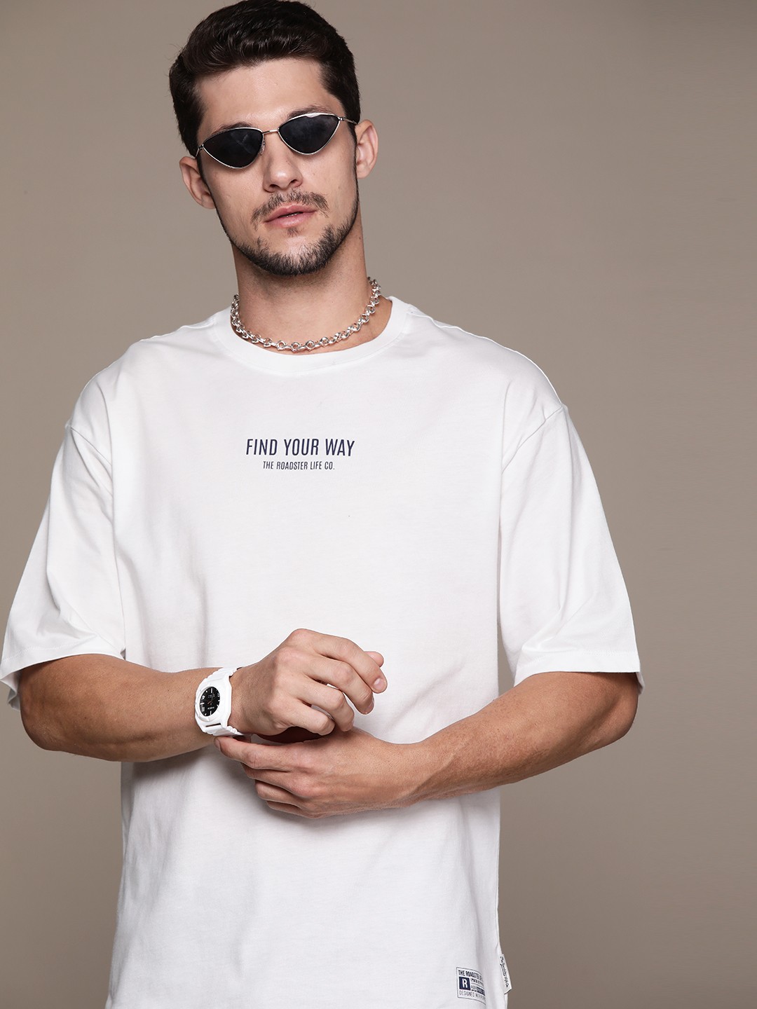 

The Roadster Lifestyle Co. Relaxed Fit Pure Cotton T-shirt, White