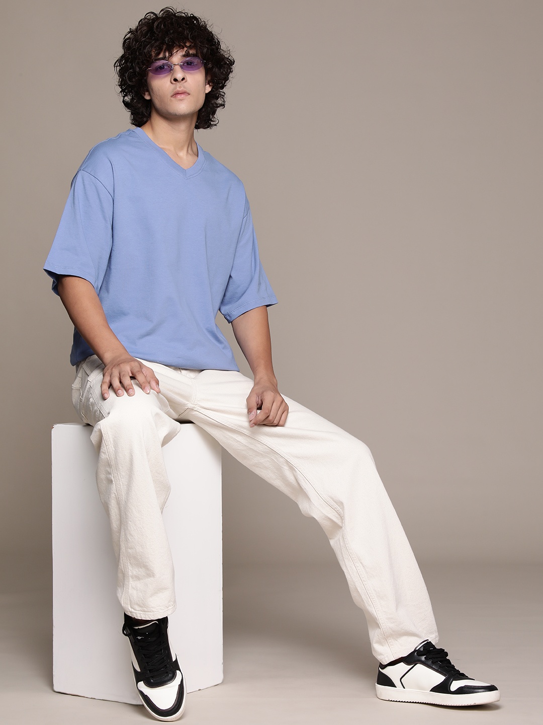 

The Roadster Lifestyle Co. Relaxed Fit Pure Cotton T-shirt, Blue