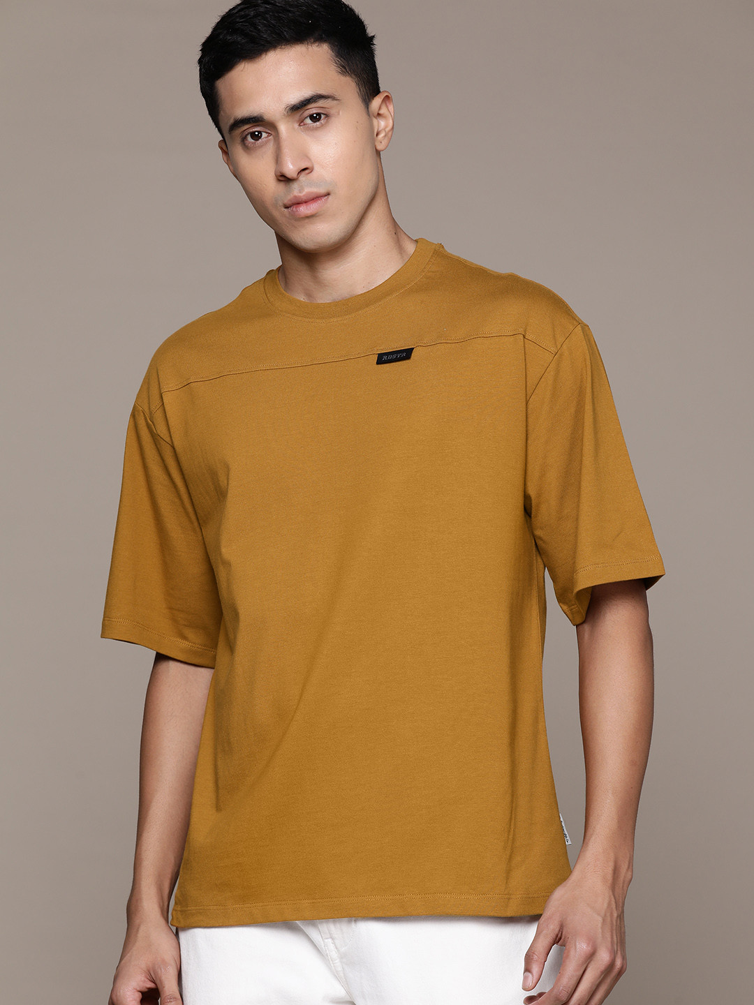 

Roadster The Life Co. Relaxed Pure Cotton T-shirt, Mustard