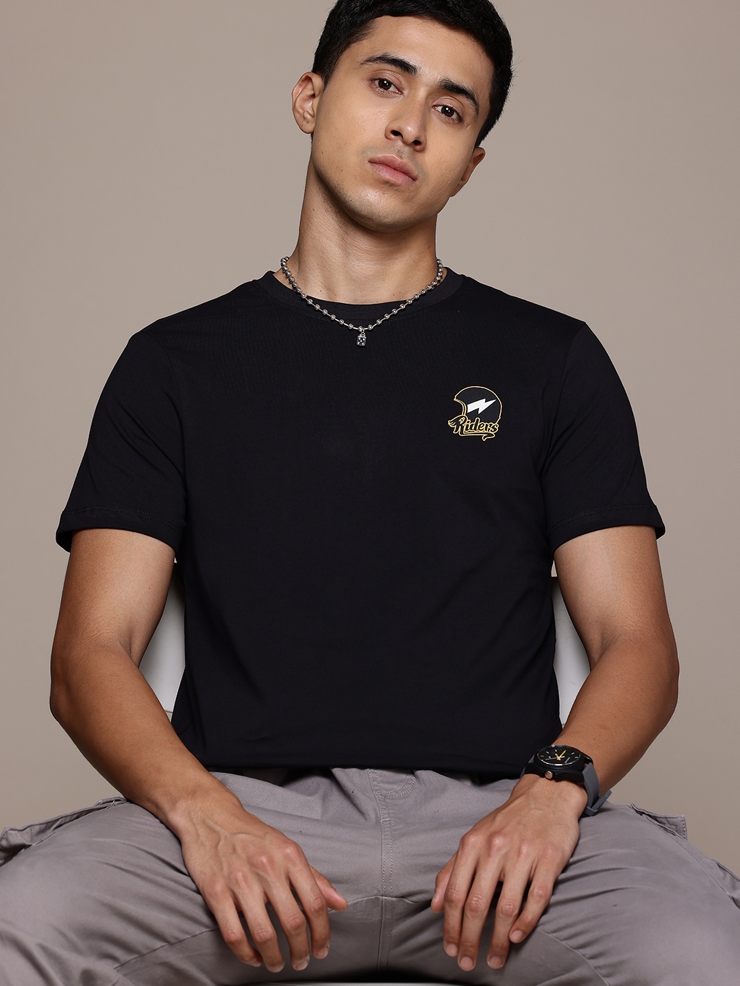 

The Roadster Lifestyle Co. Men Pure Cotton T-shirt, Black