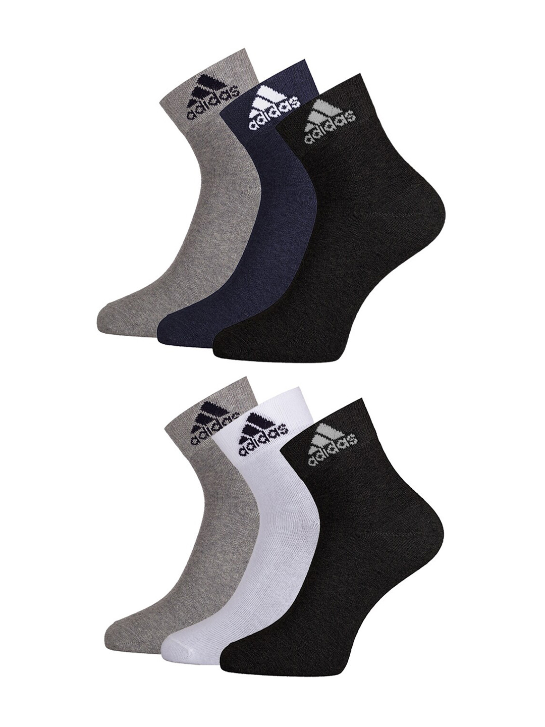 

ADIDAS Pack Of 6 Ankle Length Socks, Multi