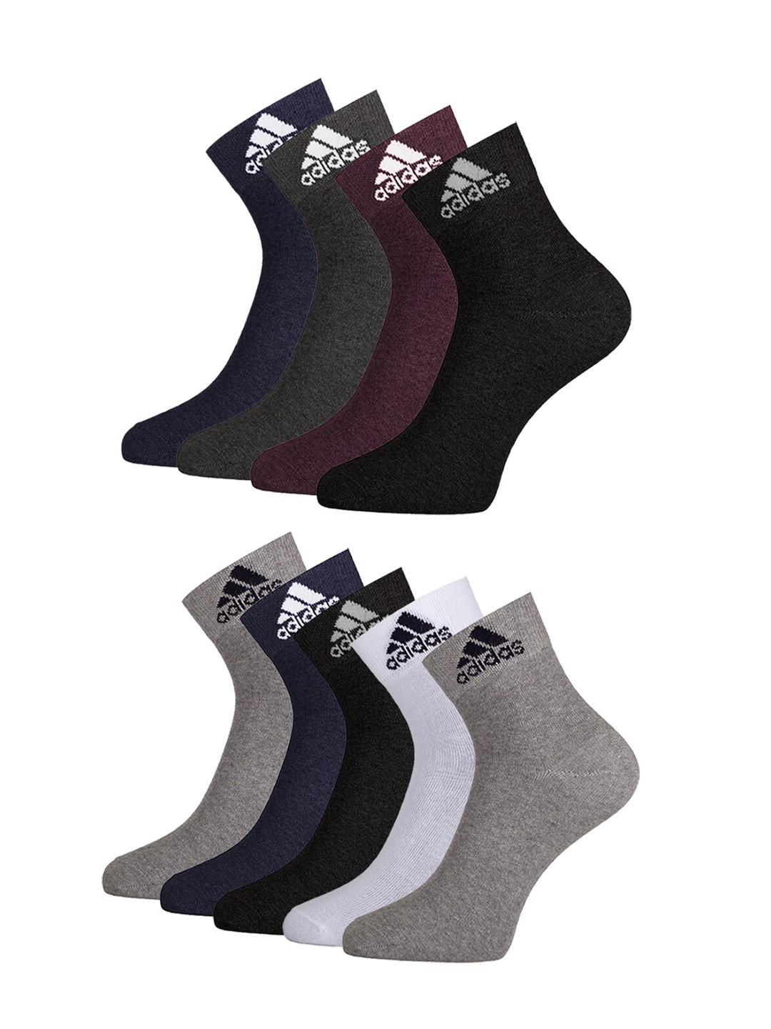 

ADIDAS Pack Of 9 Ankle Length Socks, Black