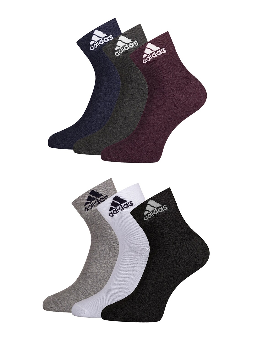 

ADIDAS Men Pack of 6 Ankle Length Socks, White