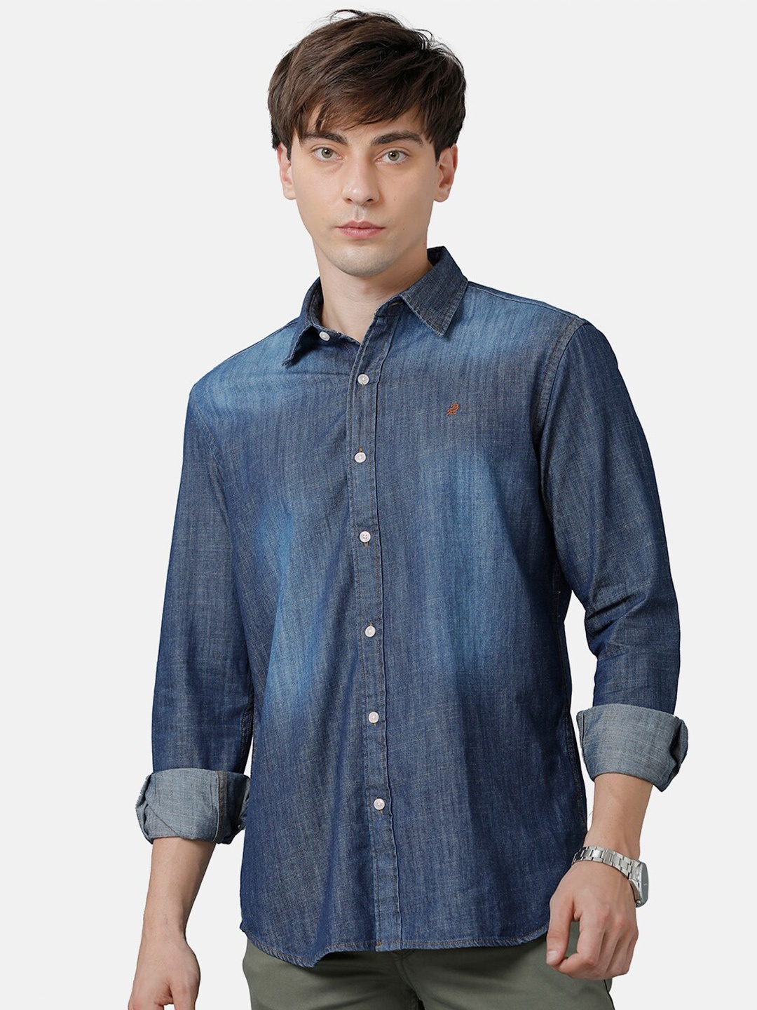 

Double Two India Slim Fit Cotton Casual Shirt, Blue