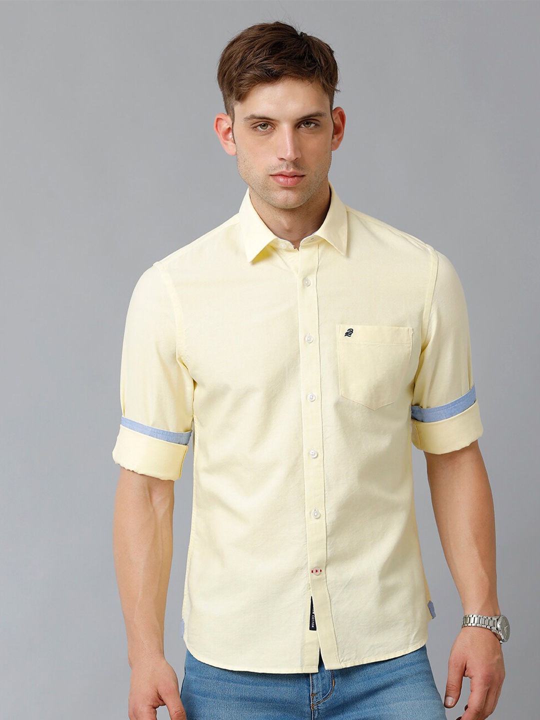 

Double Two India Slim Fit Casual Shirt, Yellow