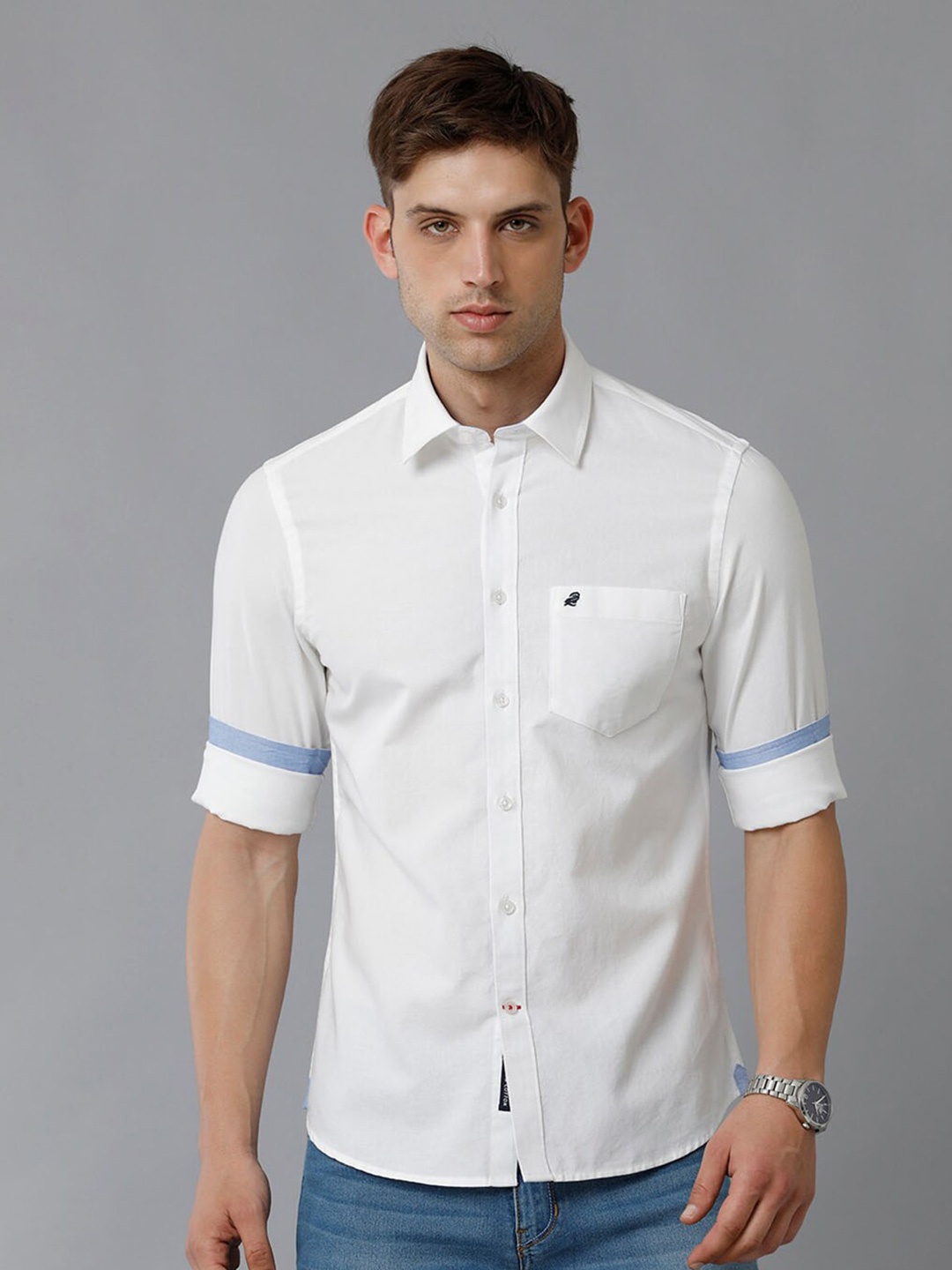

Double Two India Slim Fit Oxford Casual Shirt, White