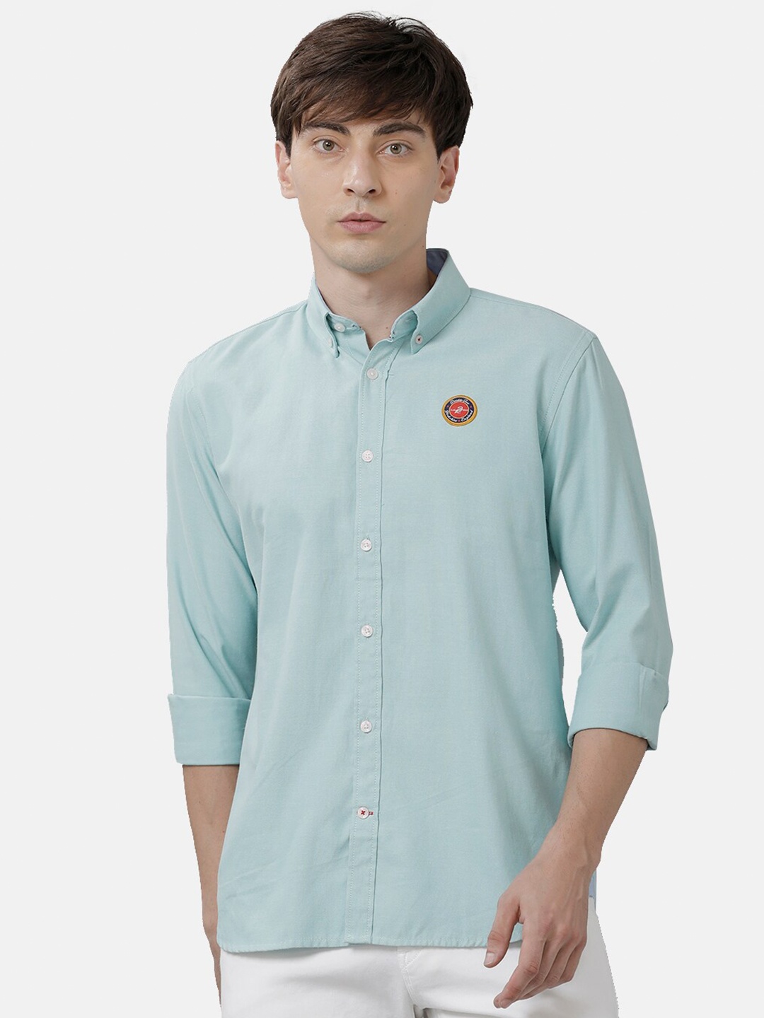 

Double Two India Slim Fit Cotton Casual Shirt, Green