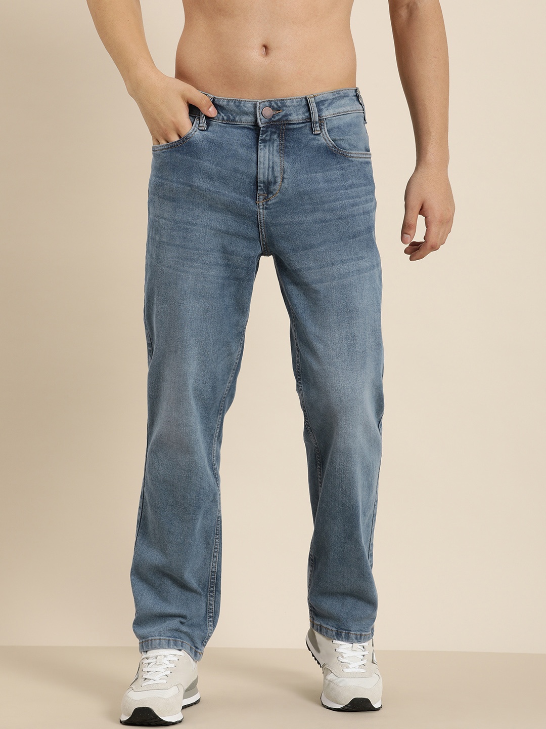 

HERE&NOW Men Light Fade Stretchable Jeans, Blue