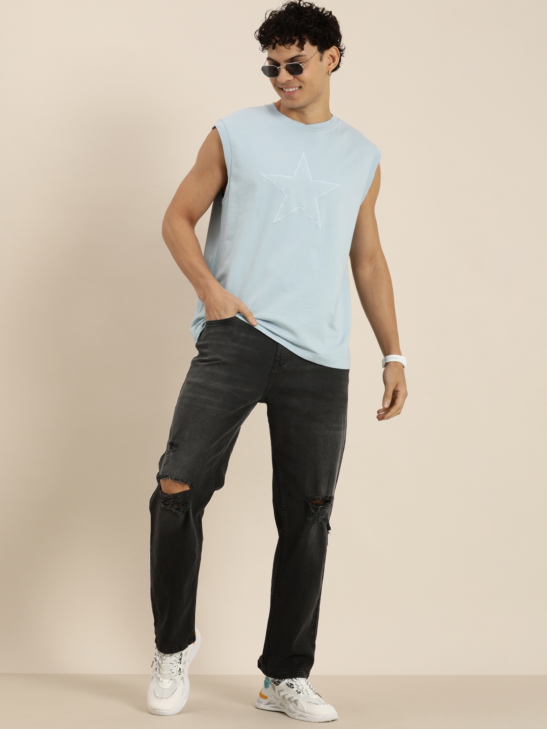 

HERE&NOW Men Stretchable Jeans, Black