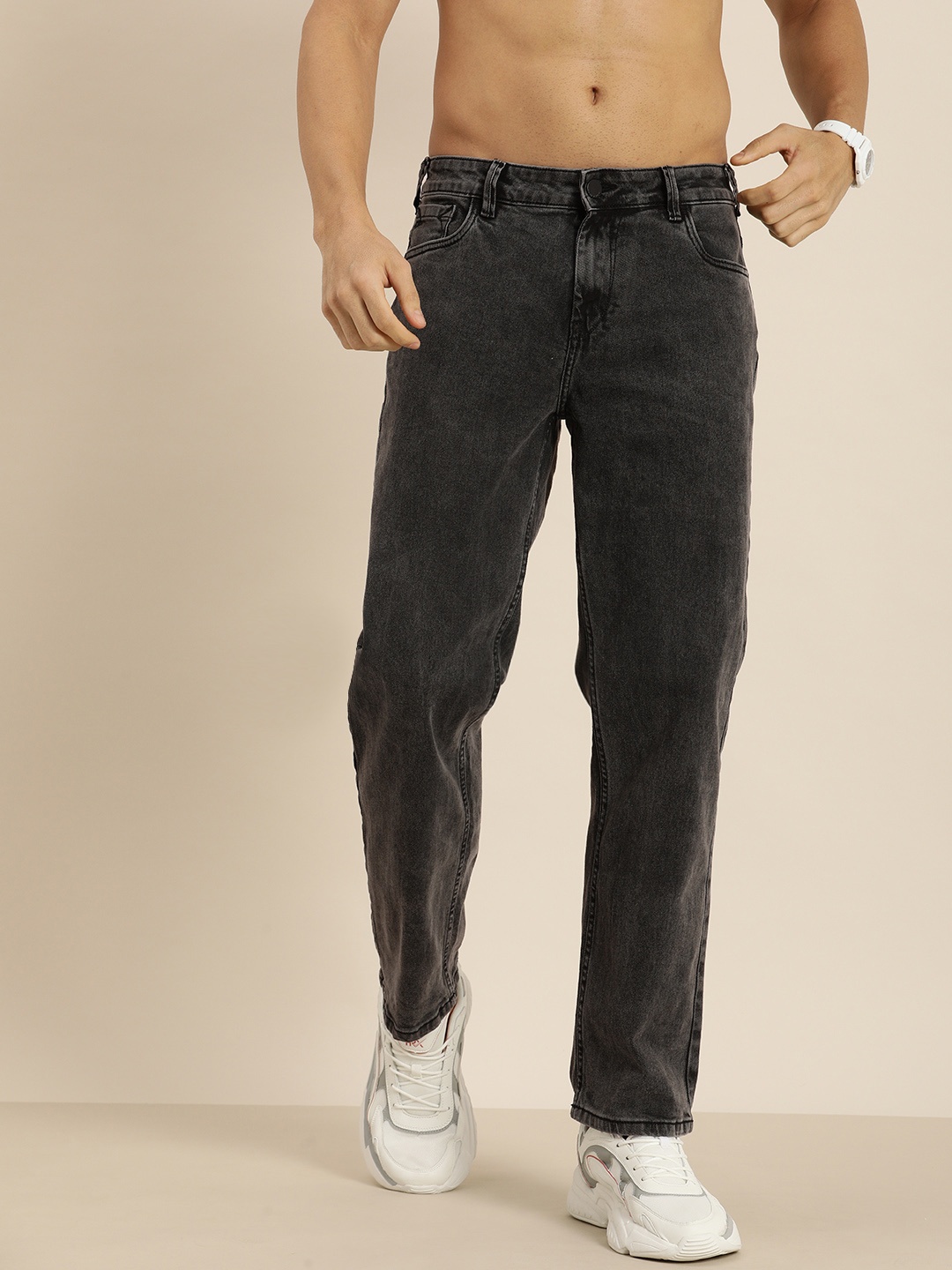 

HERE&NOW Men Stretchable Jeans, Black