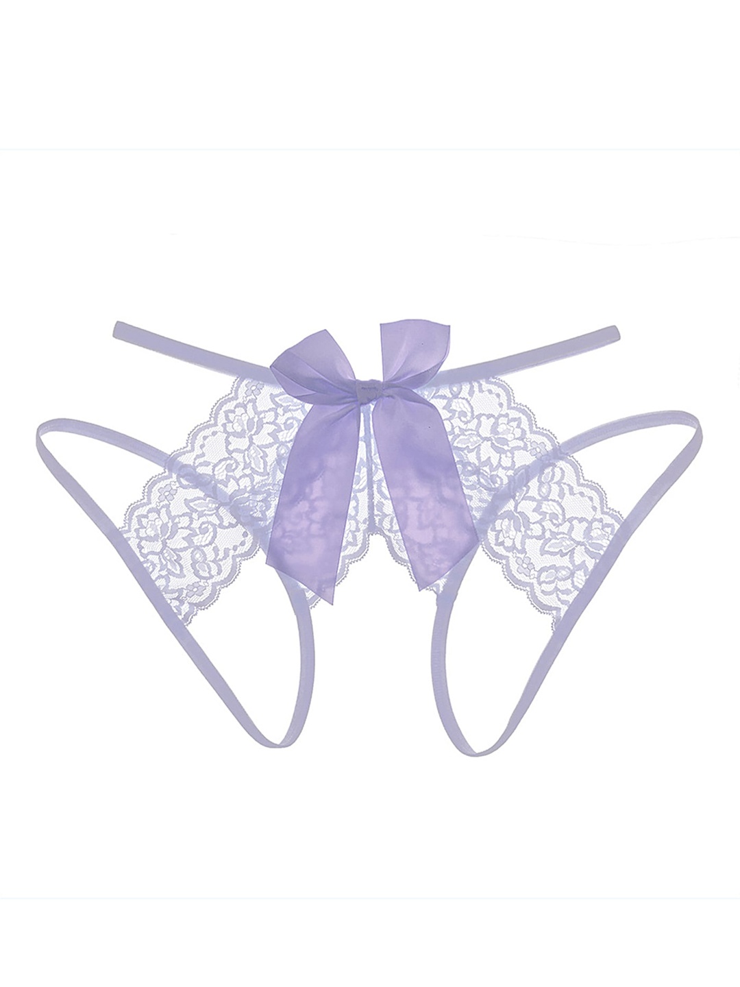 

LULU & SKY Mid-Rise Cut-Out Lace Thongs, Purple