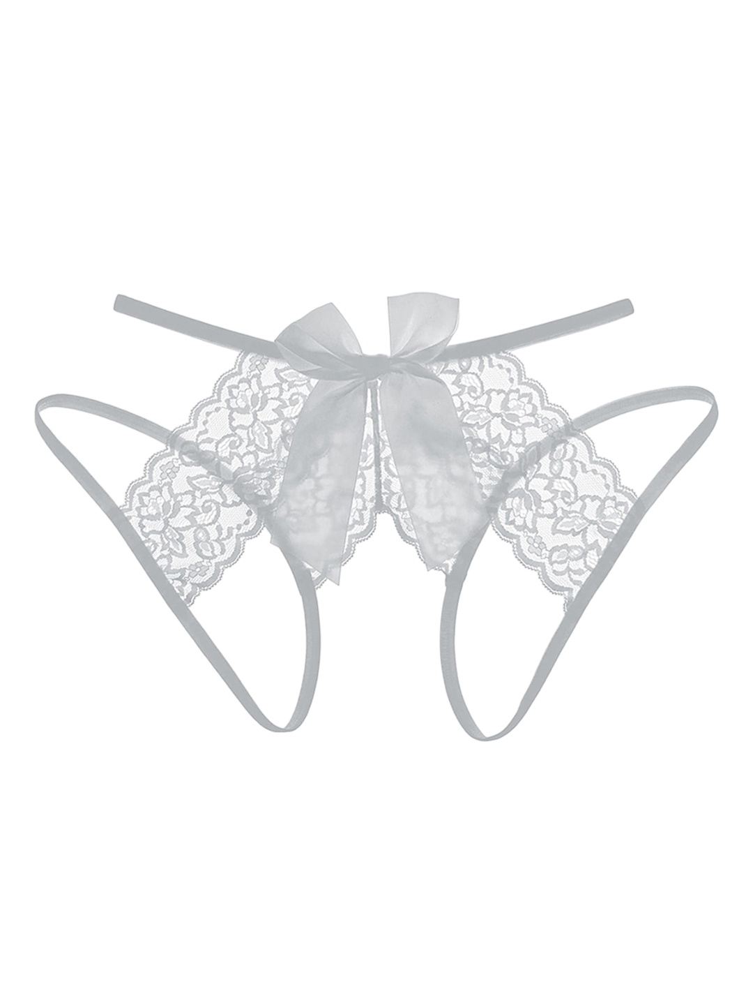 

LULU & SKY Mid-Rise Cut-Out Lace Thongs, Grey