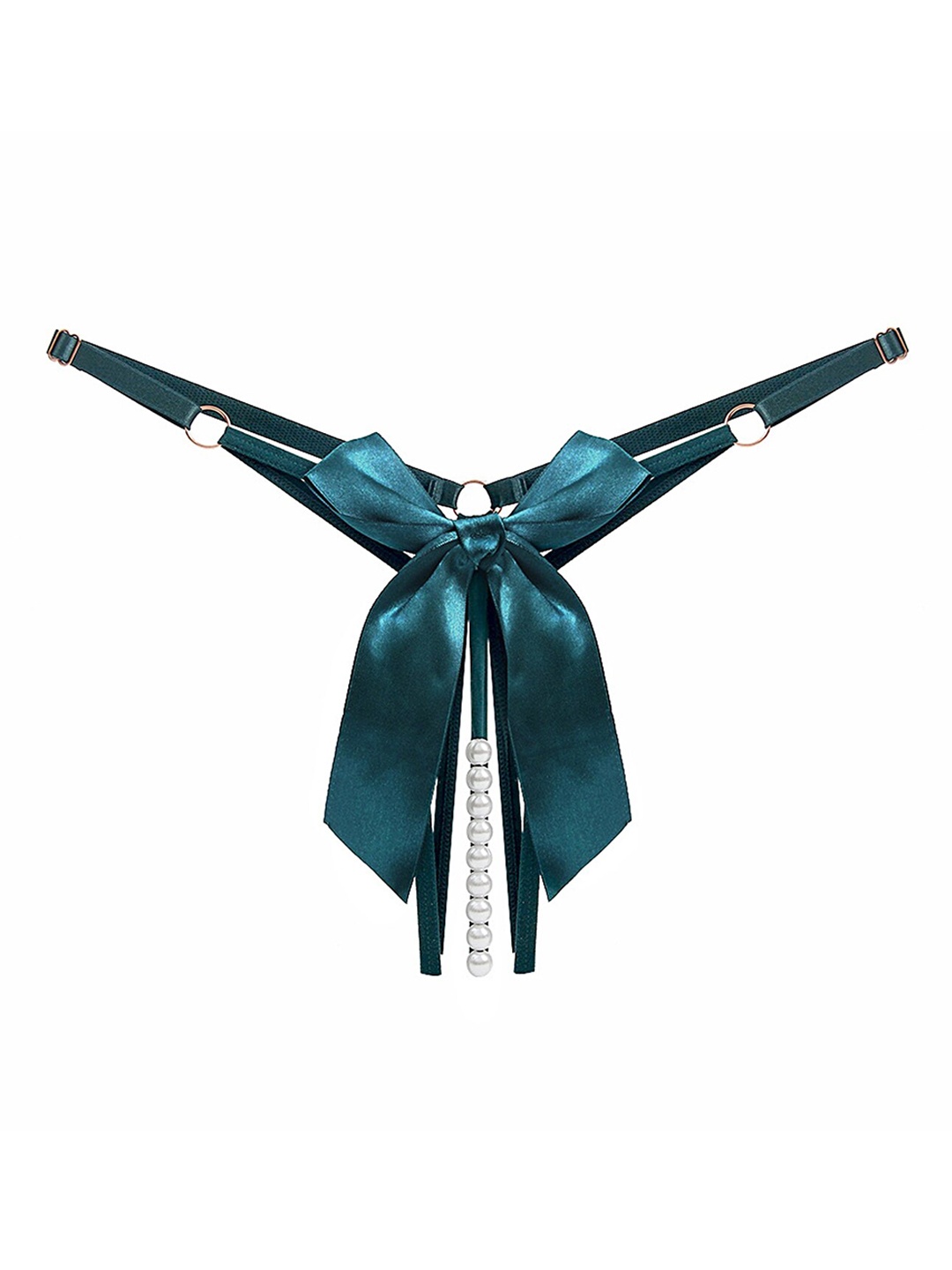 

LULU & SKY Pearls Beaded Thongs, Green