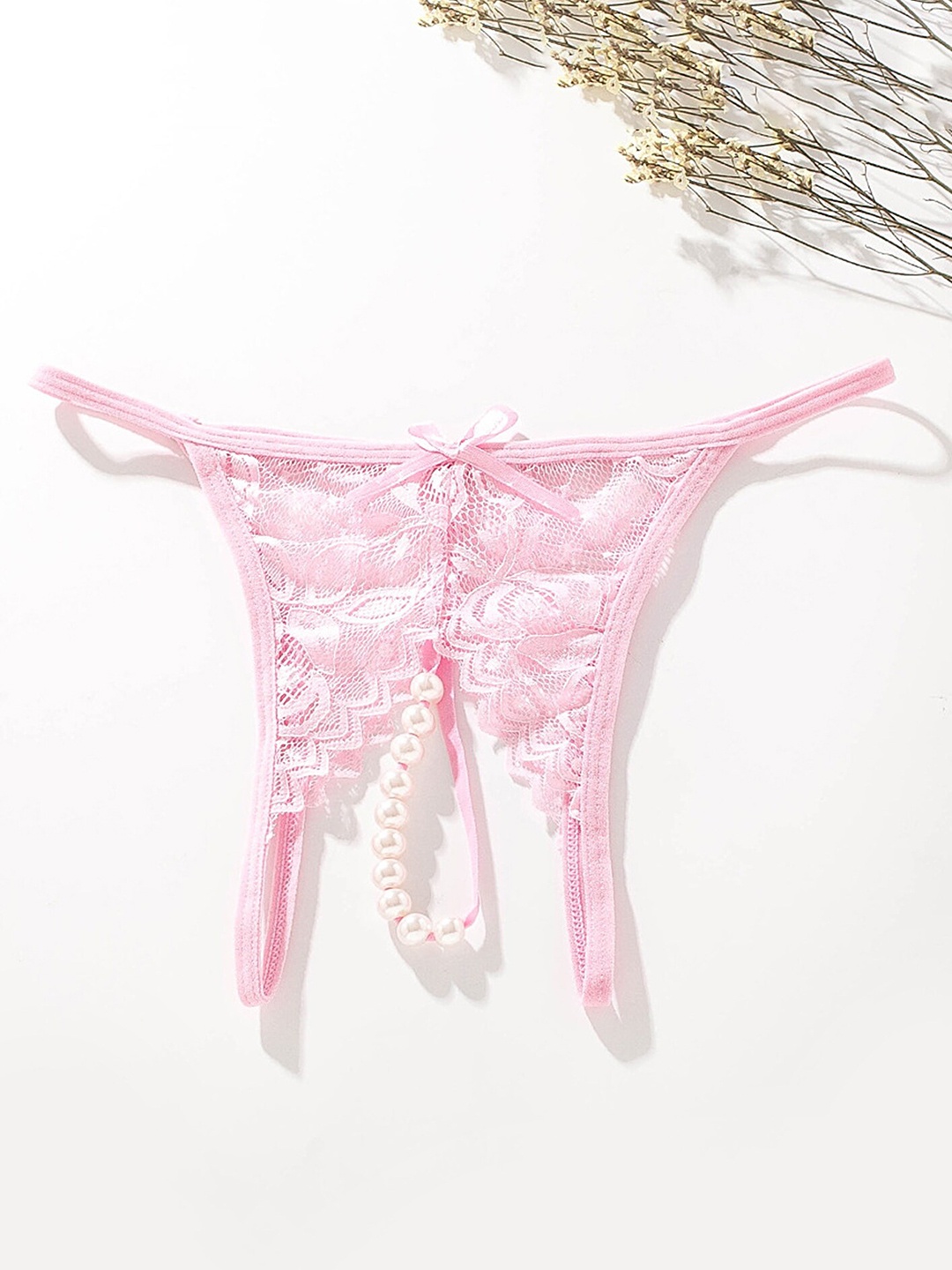 

LULU & SKY Self Design Thong Briefs, Pink