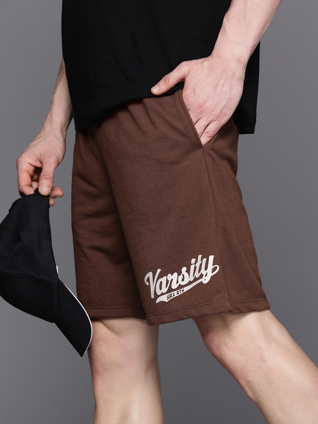 

HRX by Hrithik Roshan Men Printed Detail Shorts, Brown