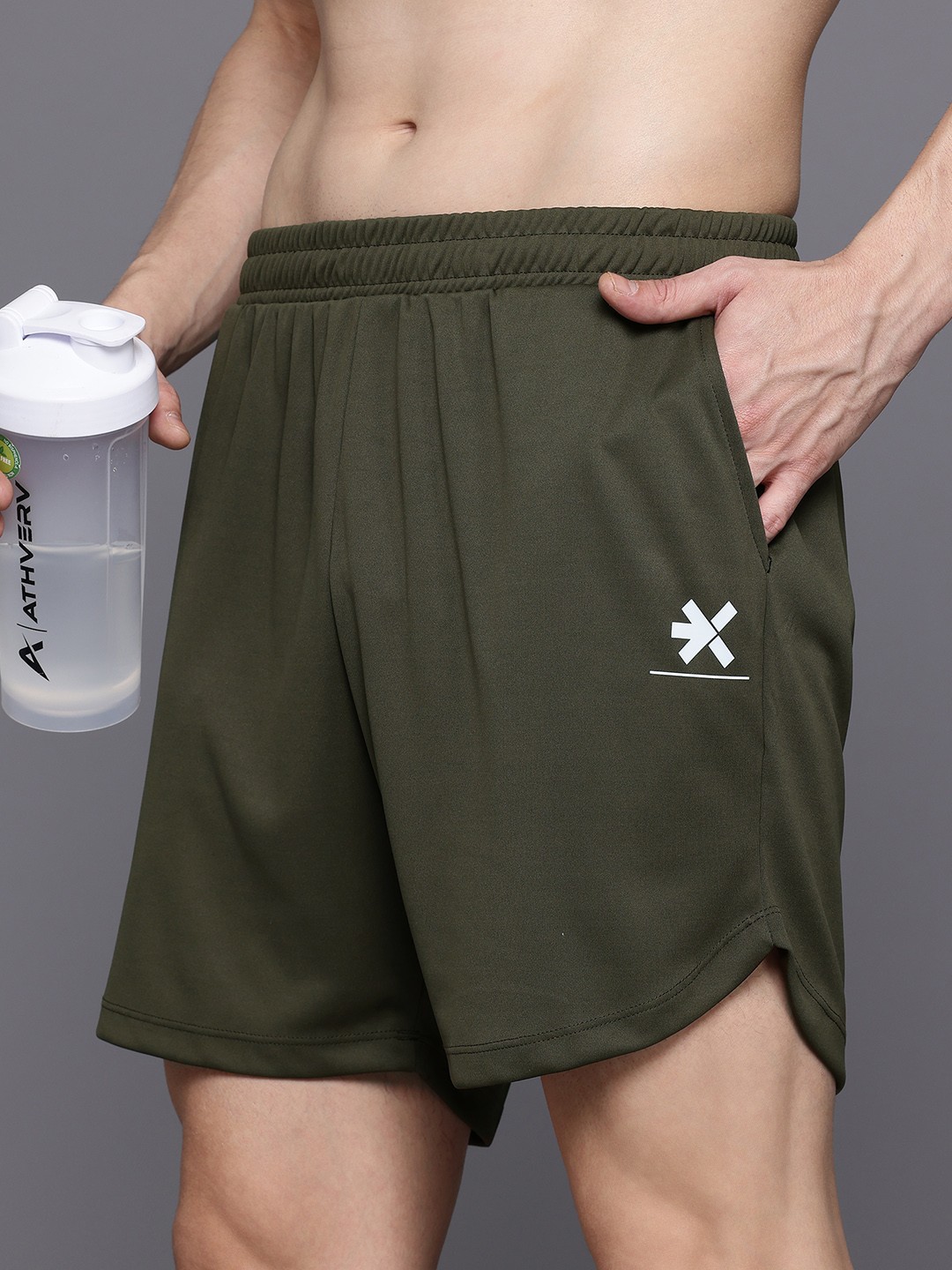 

HRX by Hrithik Roshan Men Rapid-Dry Running Shorts, Olive