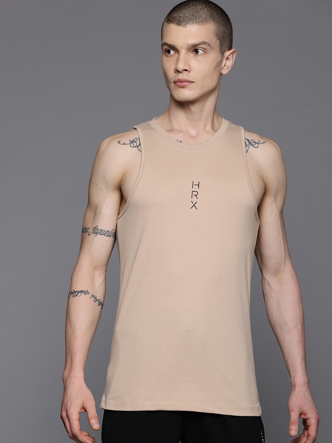 

HRX by Hrithik Roshan Rapid-Dry Yoga T-shirt, Beige