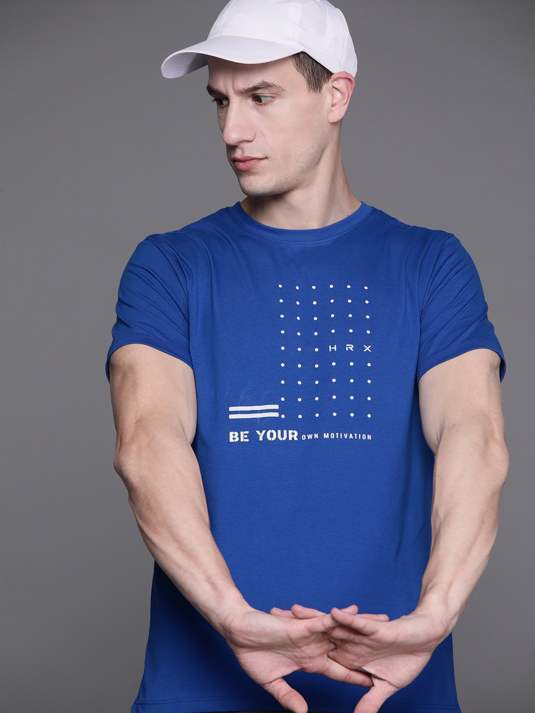 

HRX by Hrithik Roshan Men Printed Rapid-Dry Training T-shirt, Blue