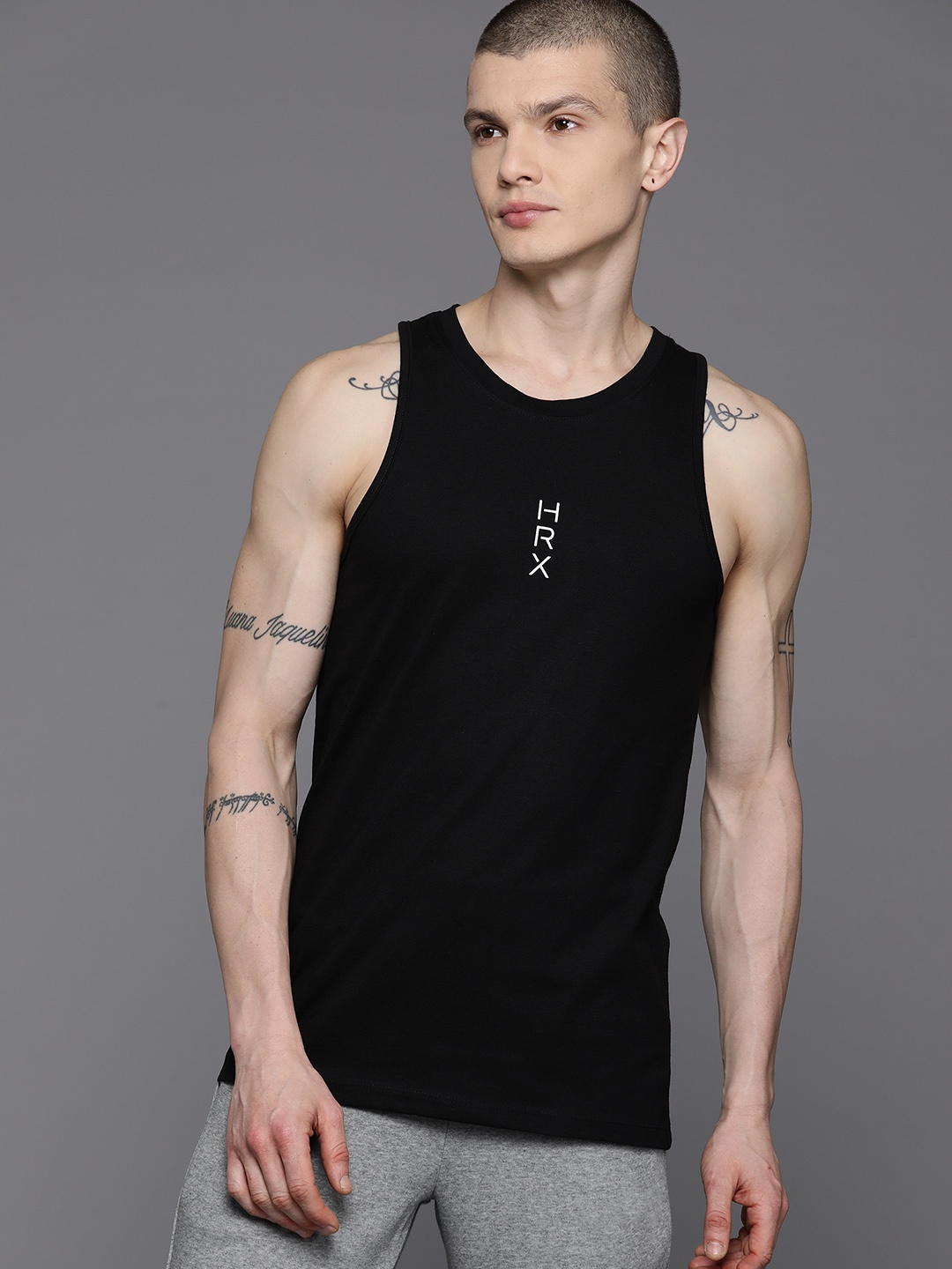 

HRX by Hrithik Roshan Rapid-Dry Yoga Tank T-shirt, Black