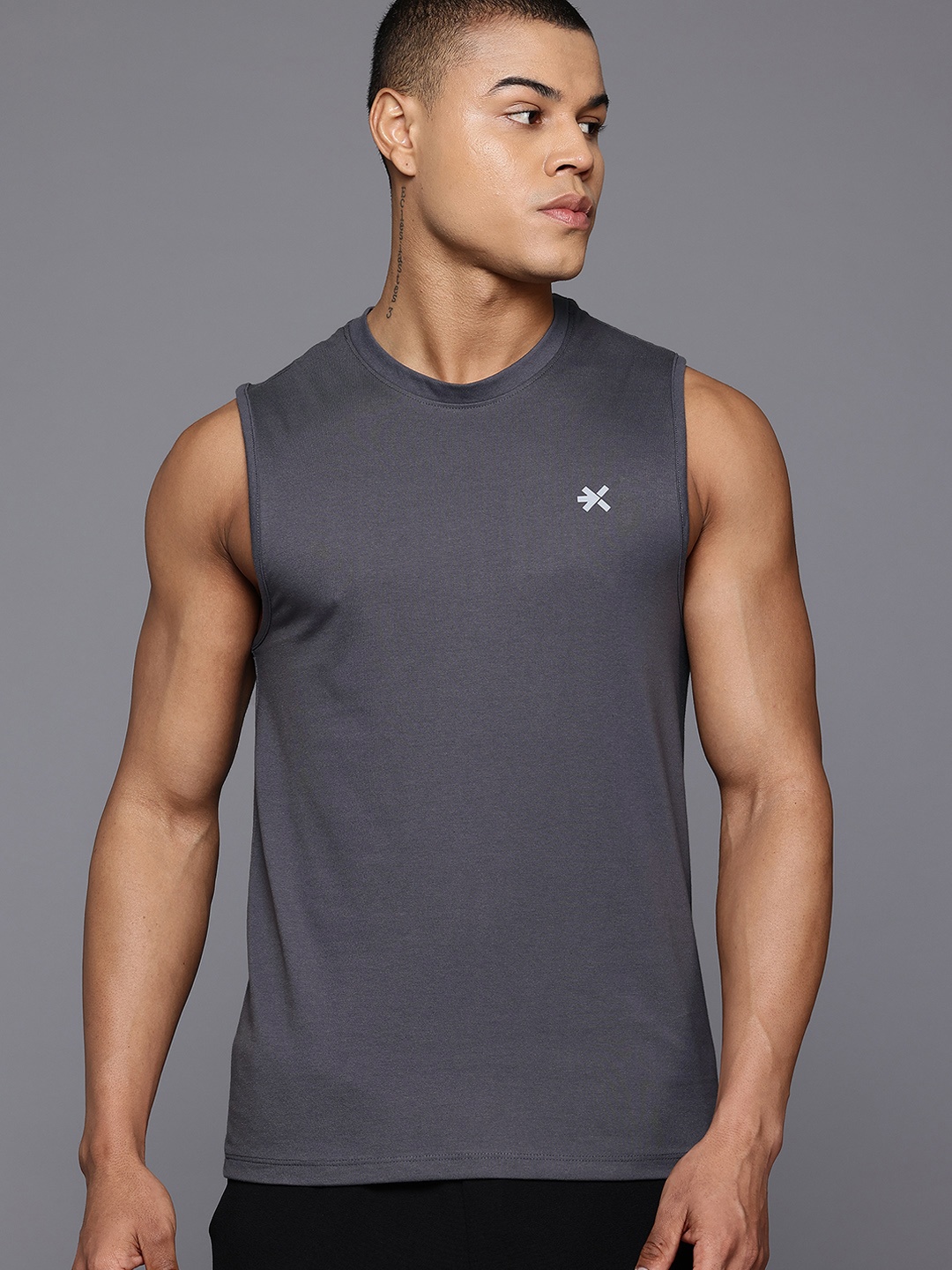 

HRX by Hrithik Roshan Sleeveless Training T-shirt, Grey