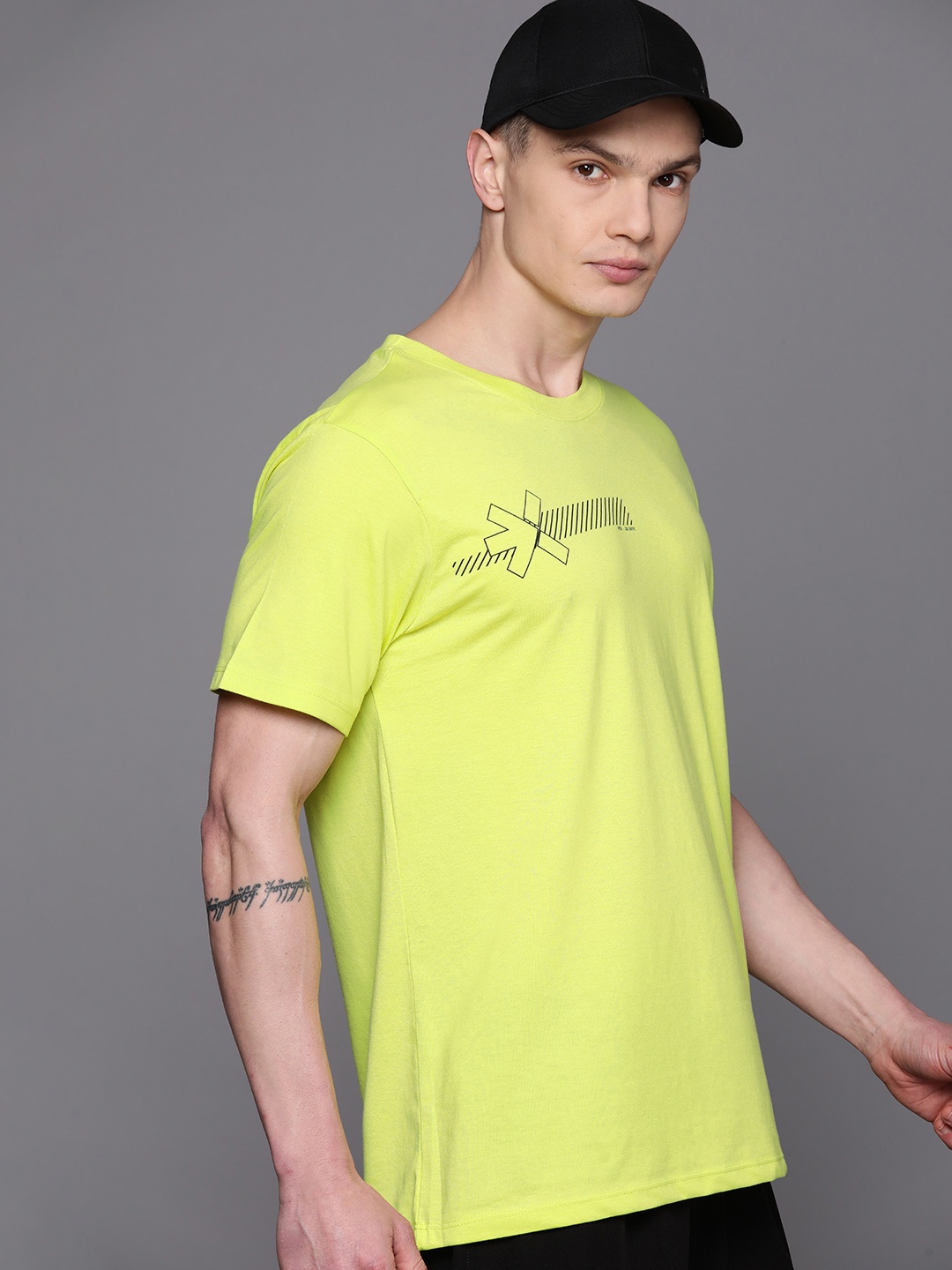 

HRX by Hrithik Roshan Rapid Dry Anti-Microbial Finish Running T-shirt, Lime green