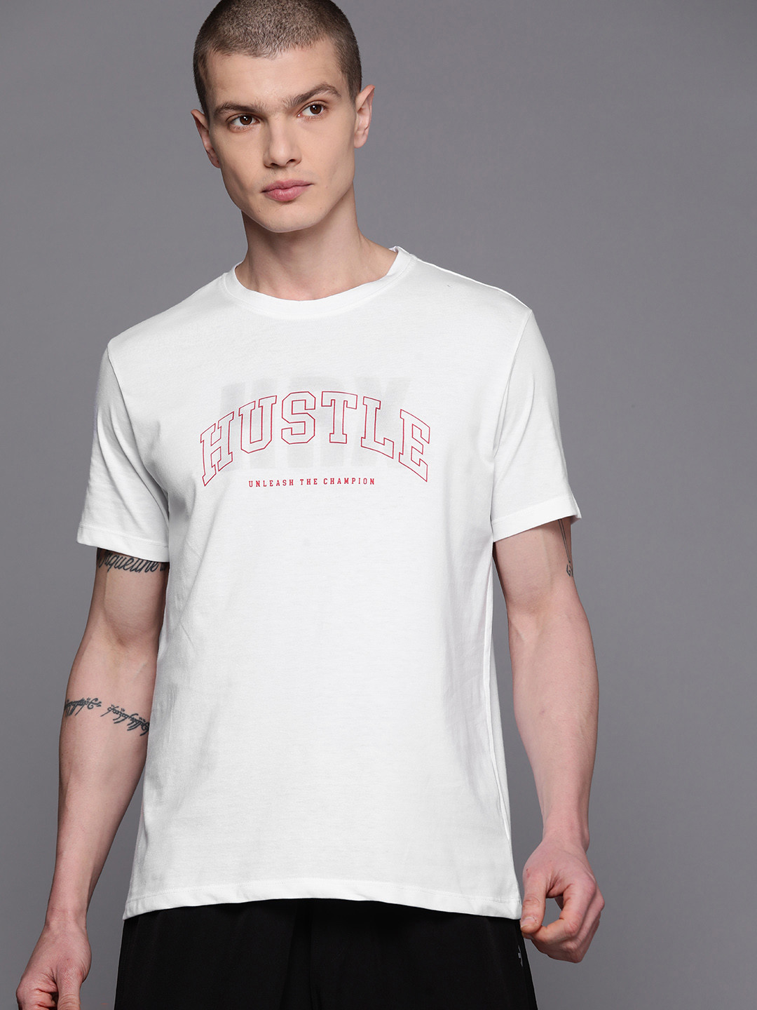 

HRX by Hrithik Roshan Men Typography Printed T-shirt, White