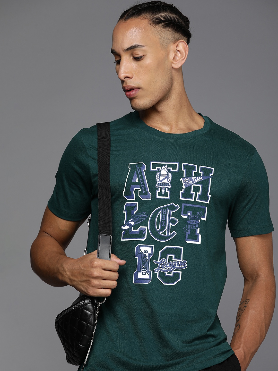 

HRX by Hrithik Roshan ATHFLOW Typography Printed T-shirt, Green