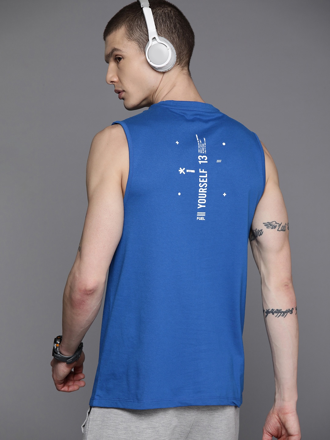 

HRX by Hrithik Roshan Typography Printed Rapid-Dry Training T-shirt, Blue
