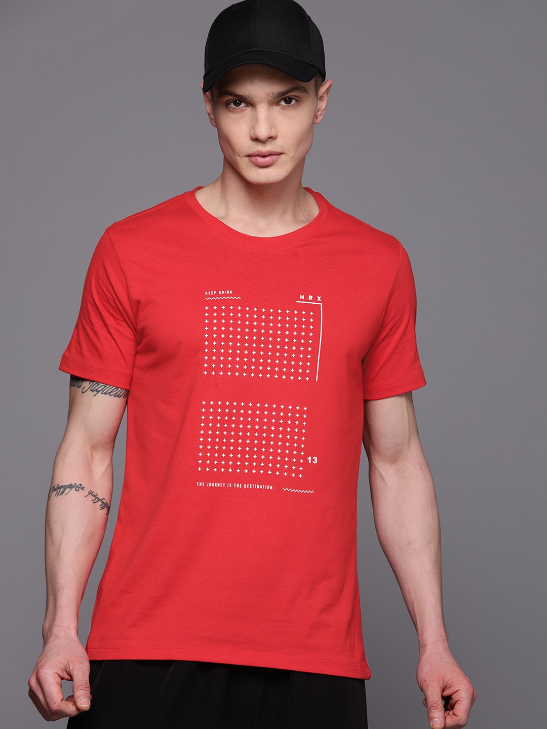 

HRX by Hrithik Roshan Rapid Dry Anti-Microbial Finish Training T-shirt, Red