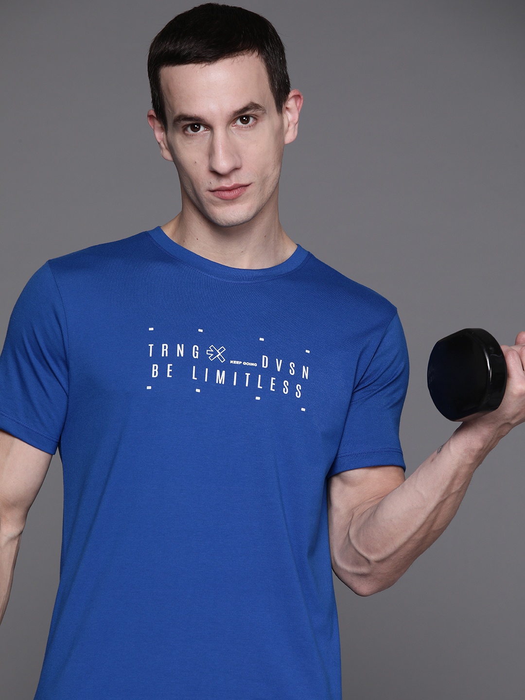 

HRX by Hrithik Roshan Printed Rapid-Dry Training T-shirt, Blue