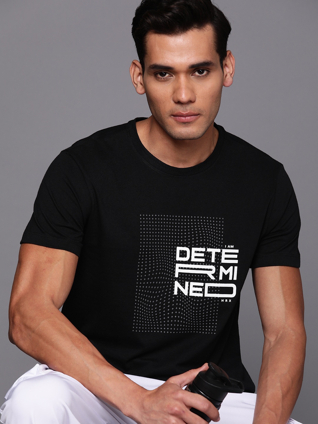 

HRX by Hrithik Roshan Rapid Dry Anti-Microbial Finish Training T-shirt, Black