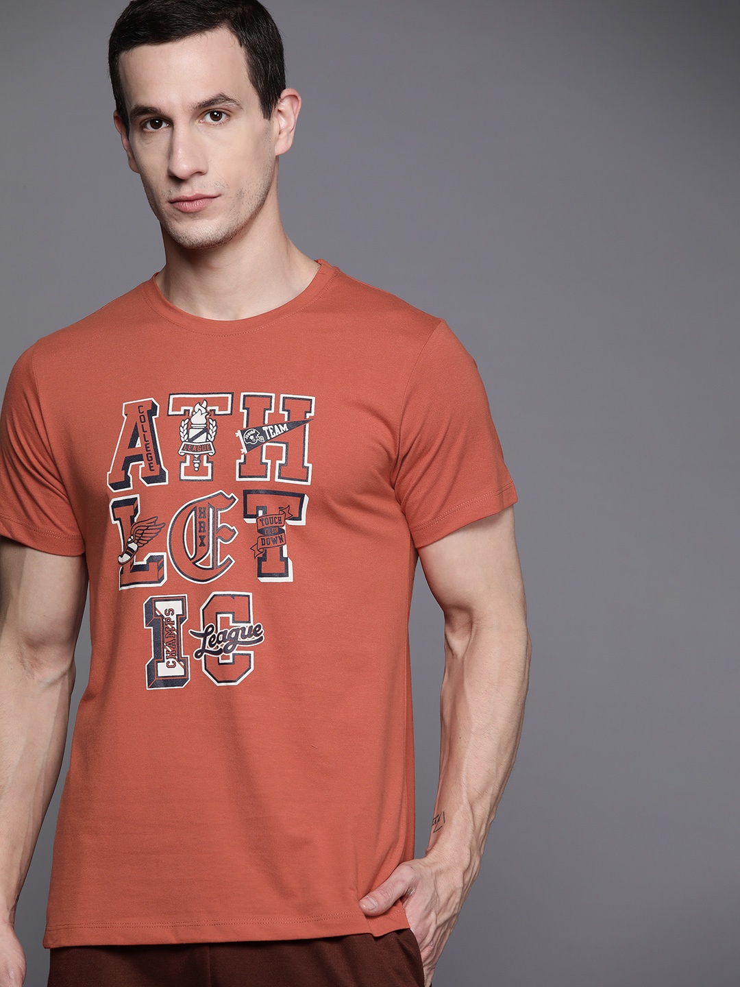 

HRX by Hrithik Roshan Typography Print Lifestyle T-shirt, Rust