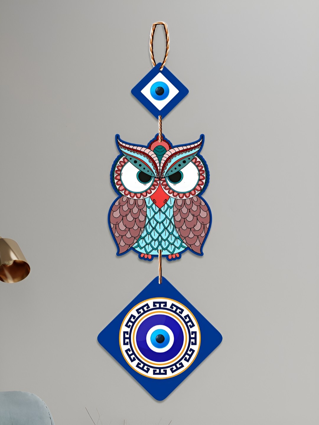 

ArtVibes Blue & White Owl Shaped Wall Hanging