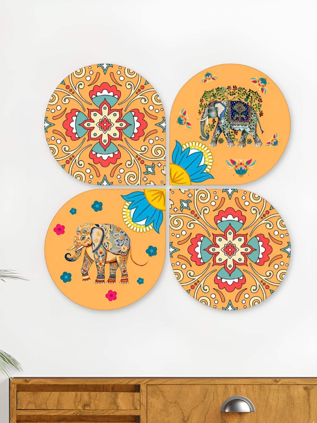 

ArtVibes Yellow & Red Wooden Wall Hanging