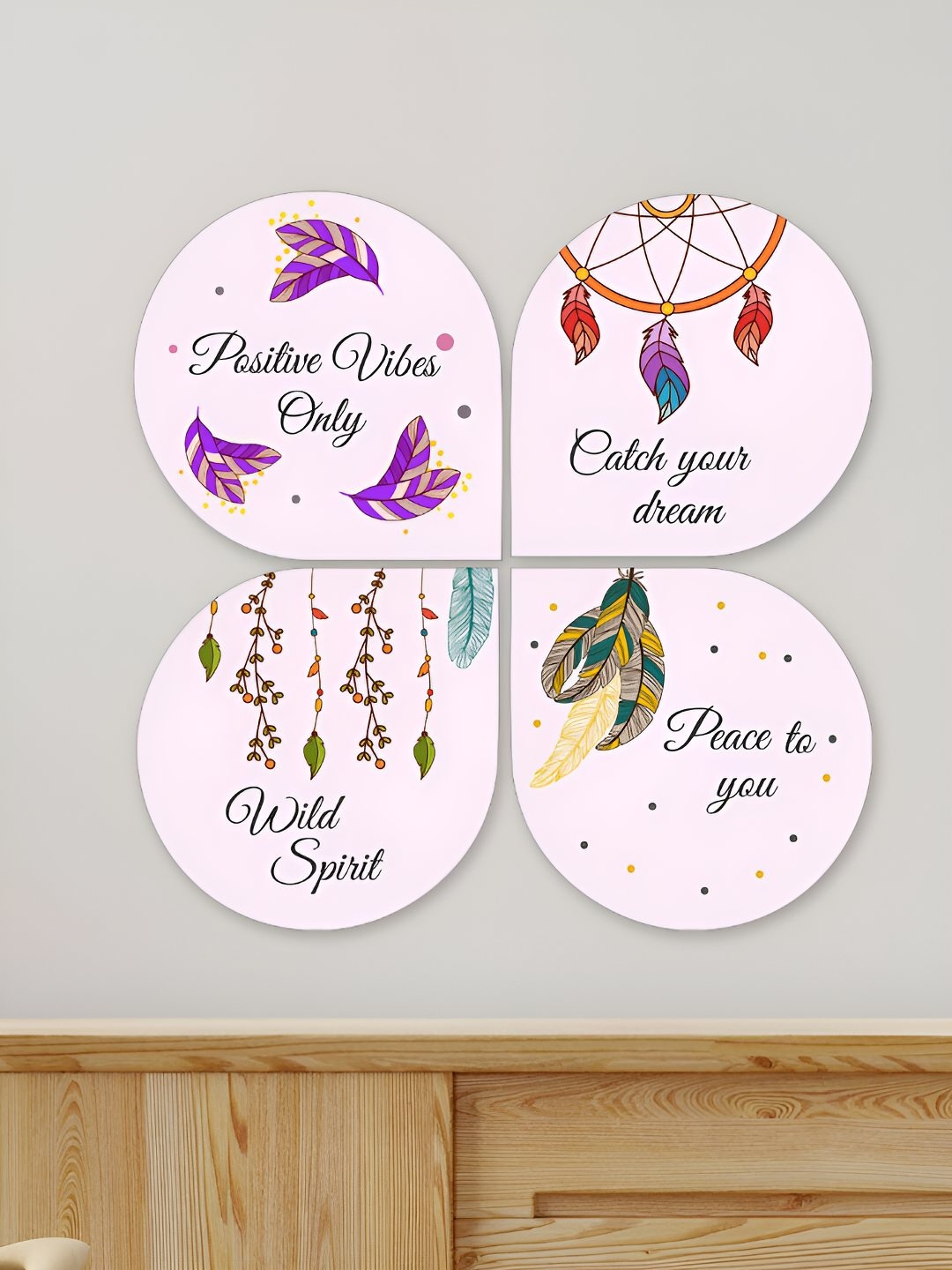 

ArtVibes Pink & Purple Wooden Hanging Wall Art